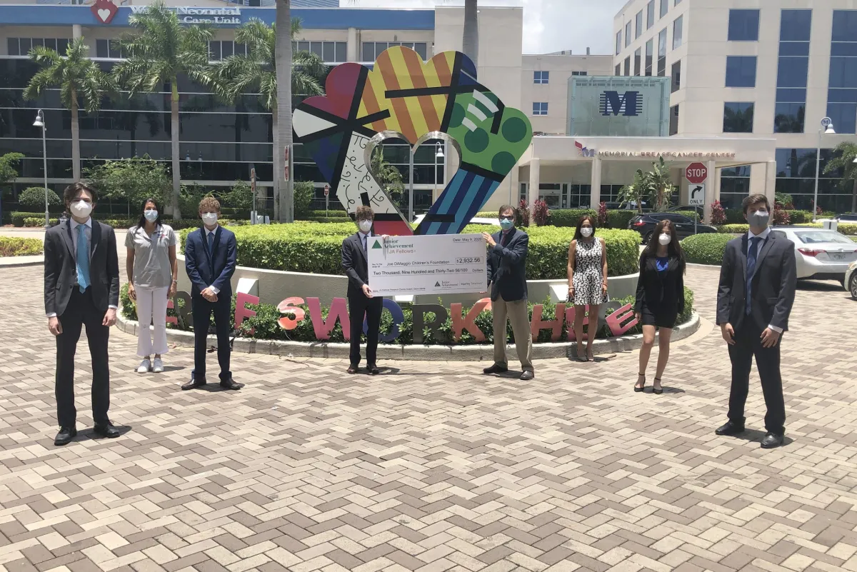 Joe DiMaggio Children’s Hospital Receives Donation from Future Entrepreneurs